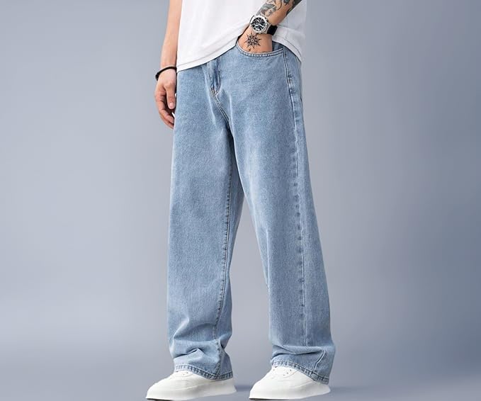 Light blue straight-fit jeans