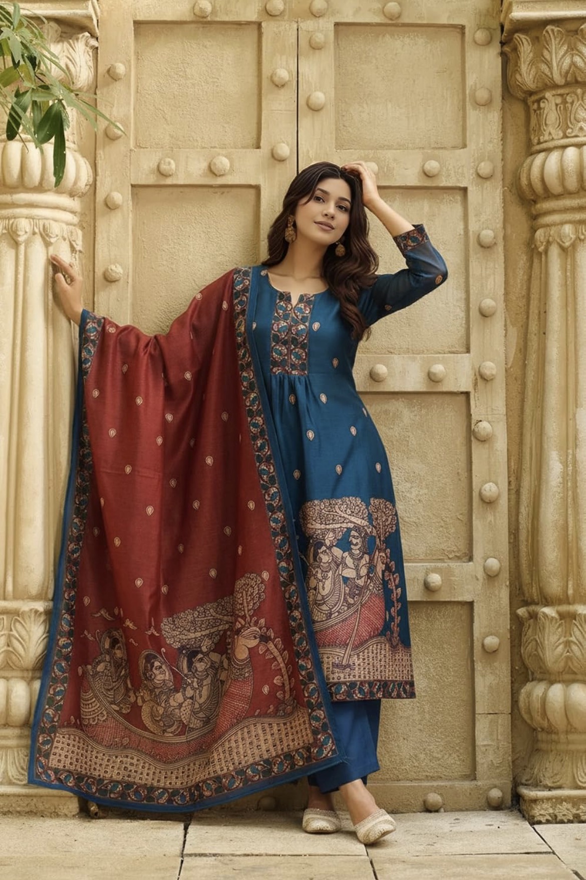 GoSriKi Kurta Sets for Women Viscose Printed | Kurti Set for Woman  